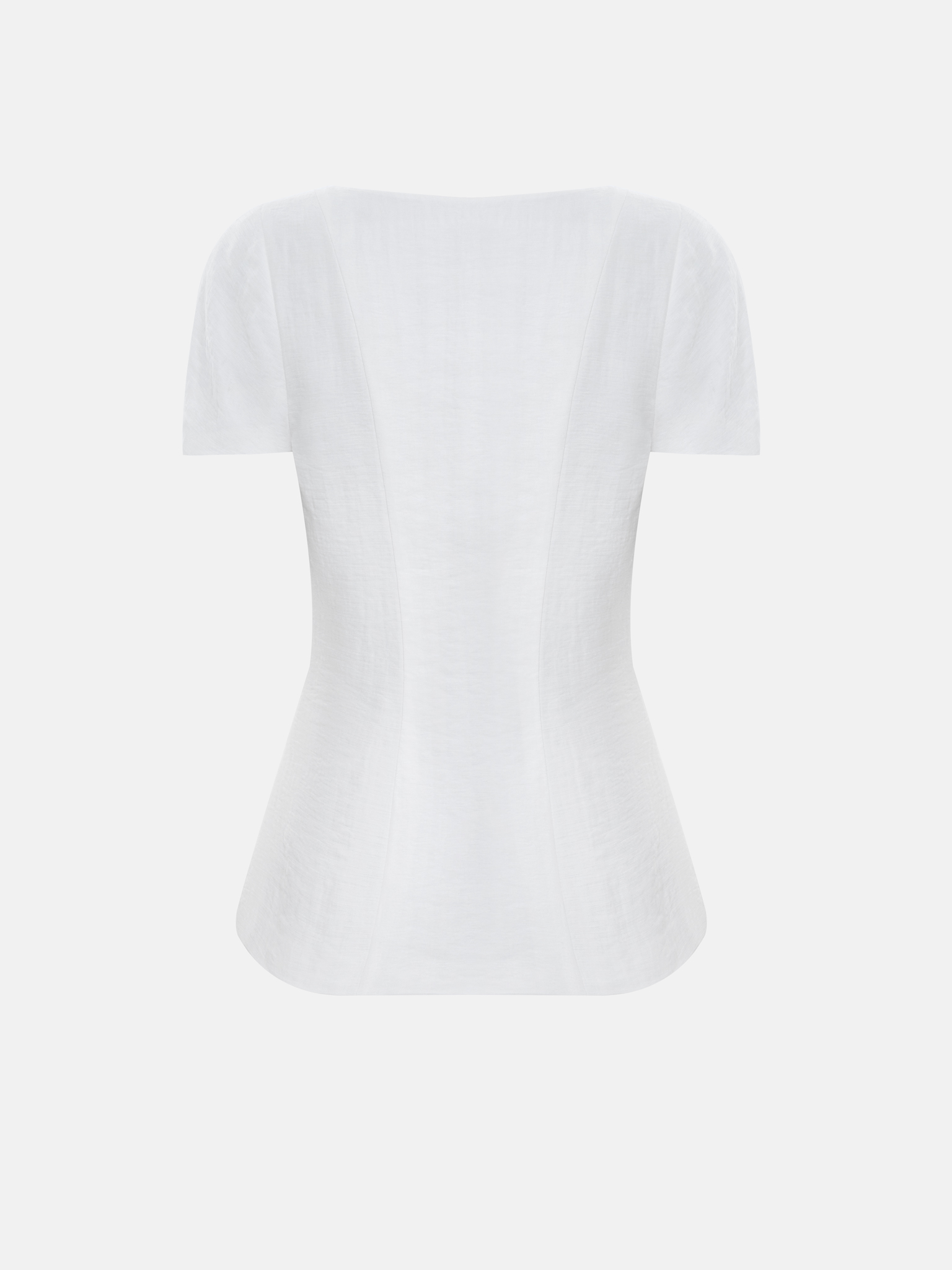 Tailliertes Viskose-Top mit kurzen Ärmeln und großen Knöpfen