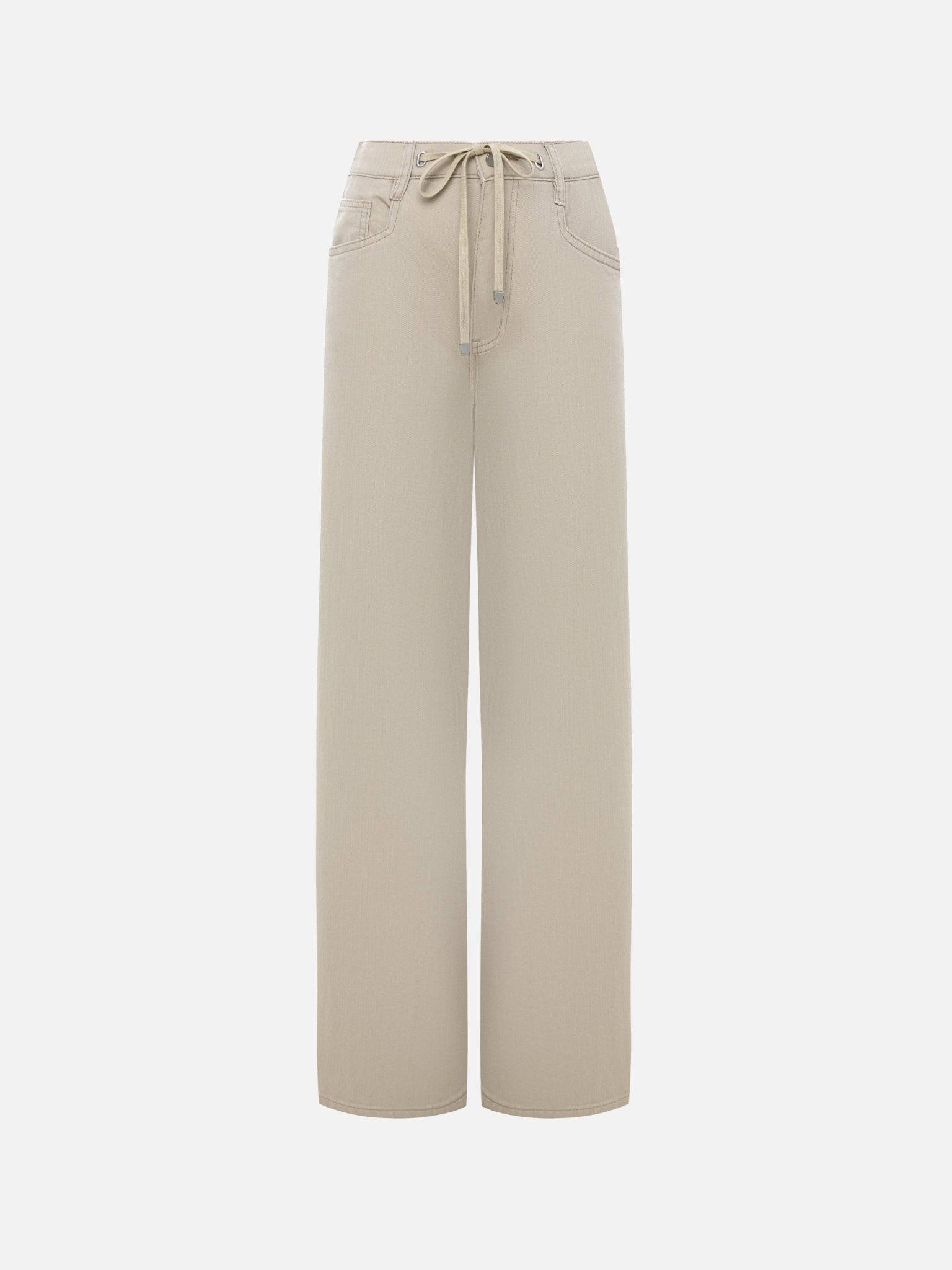 Loose-fitting trousers with waist ties