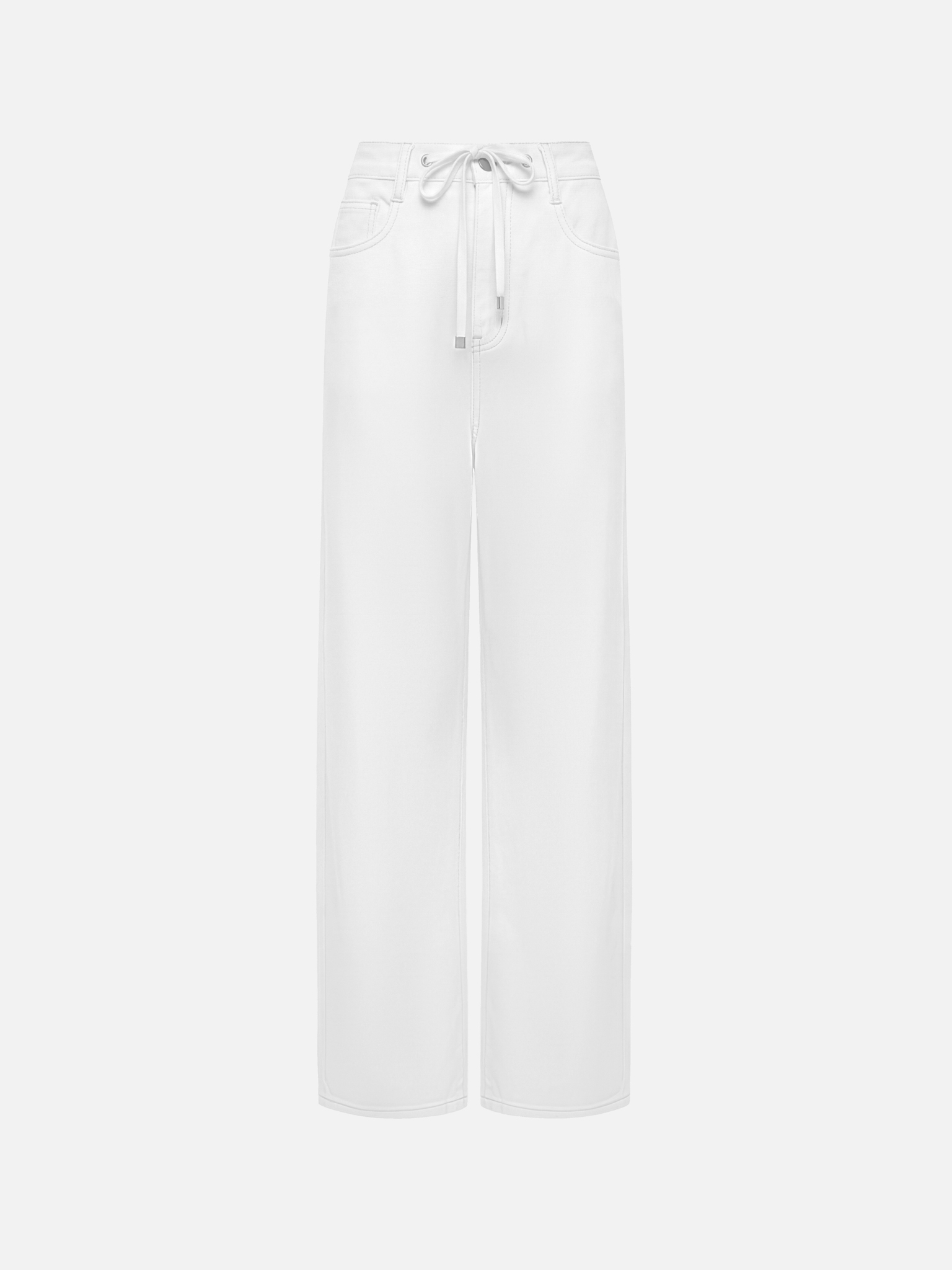 Loose-fitting trousers with waist ties