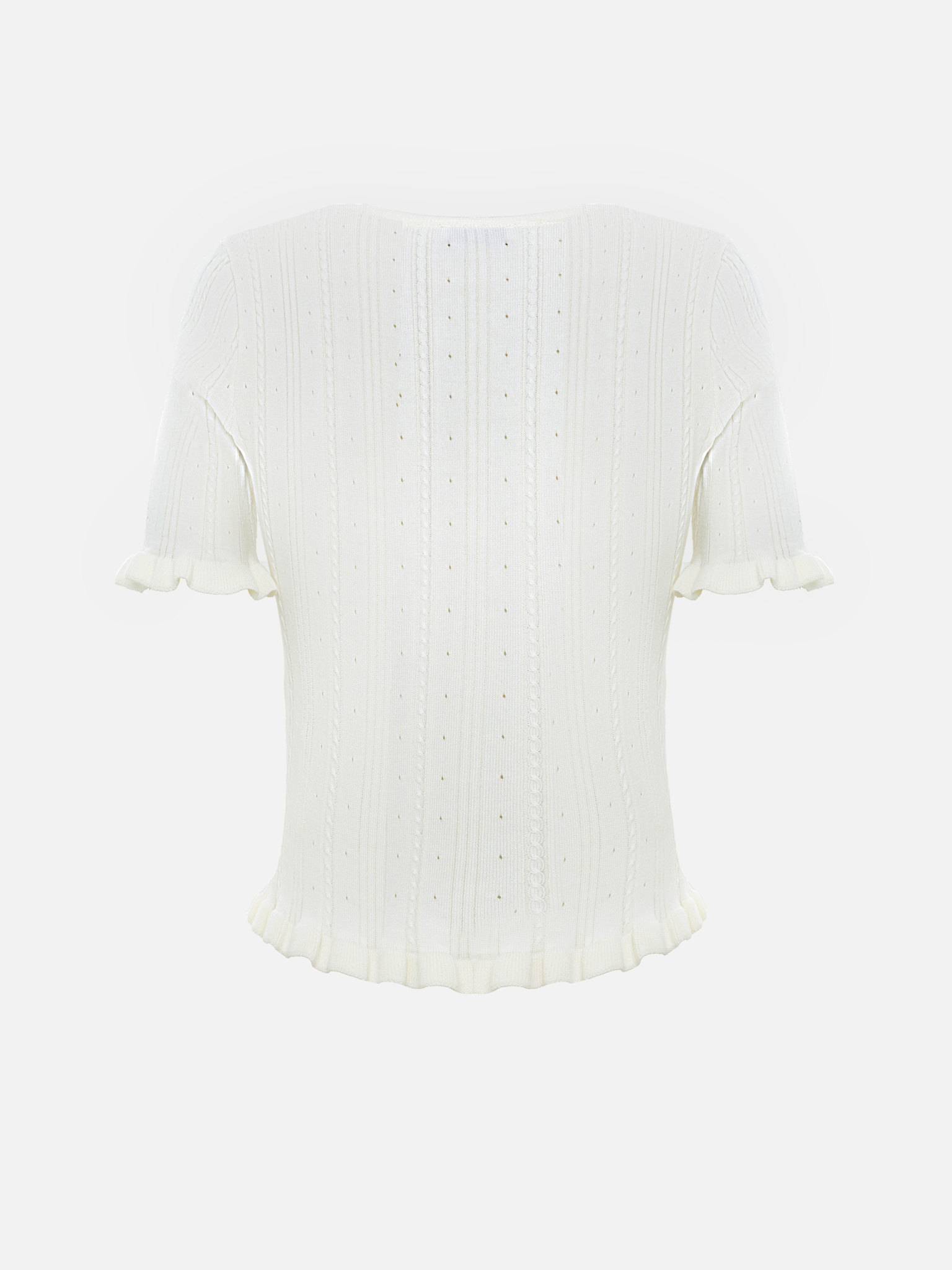 Блуза ажурной вязки с жемчужными пуговицами