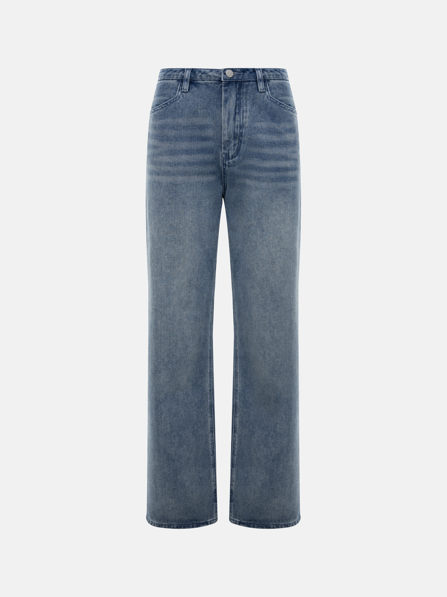 Джинсы свободного кроя из высветленного денима