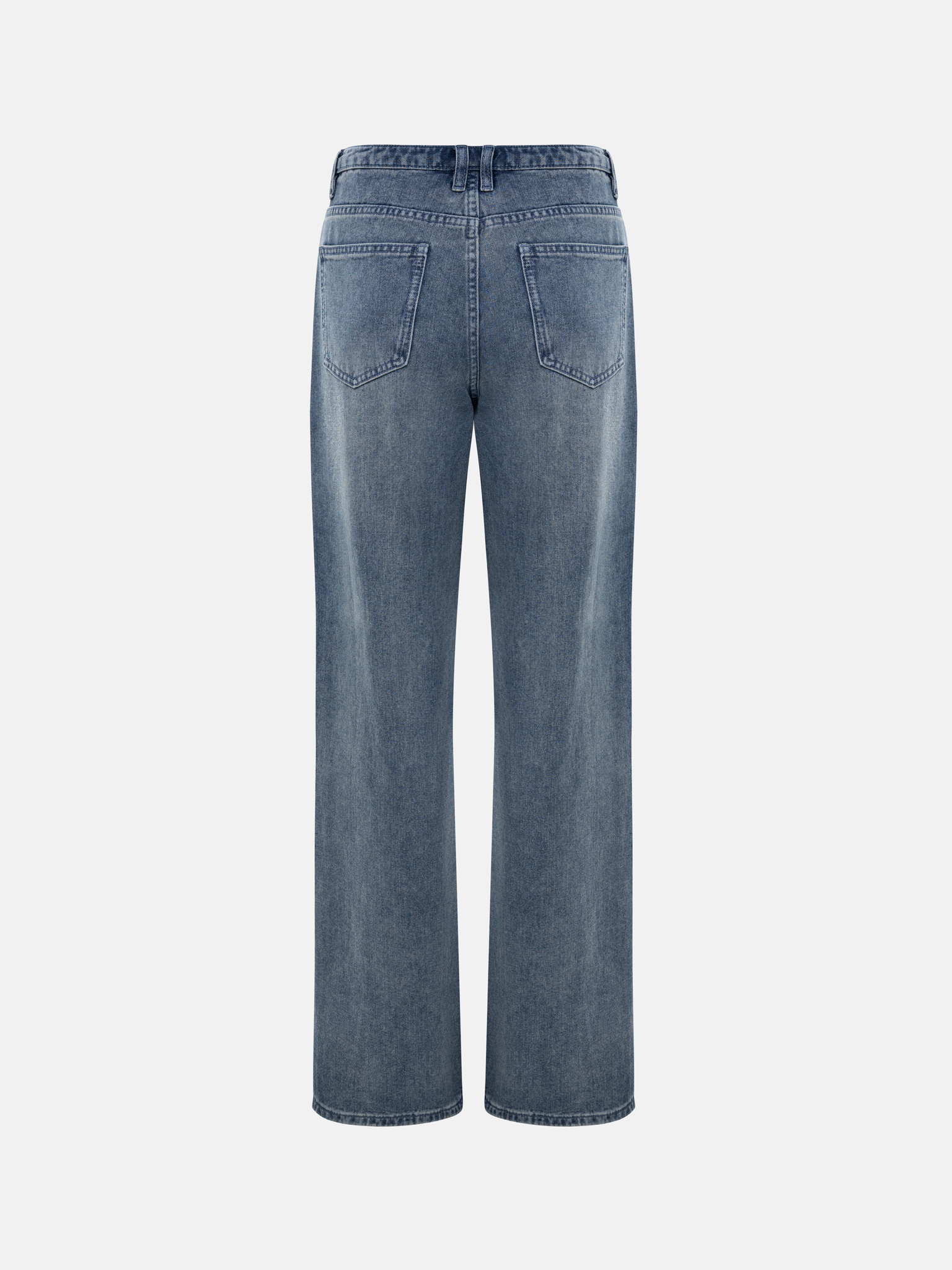 Джинсы свободного кроя из высветленного денима