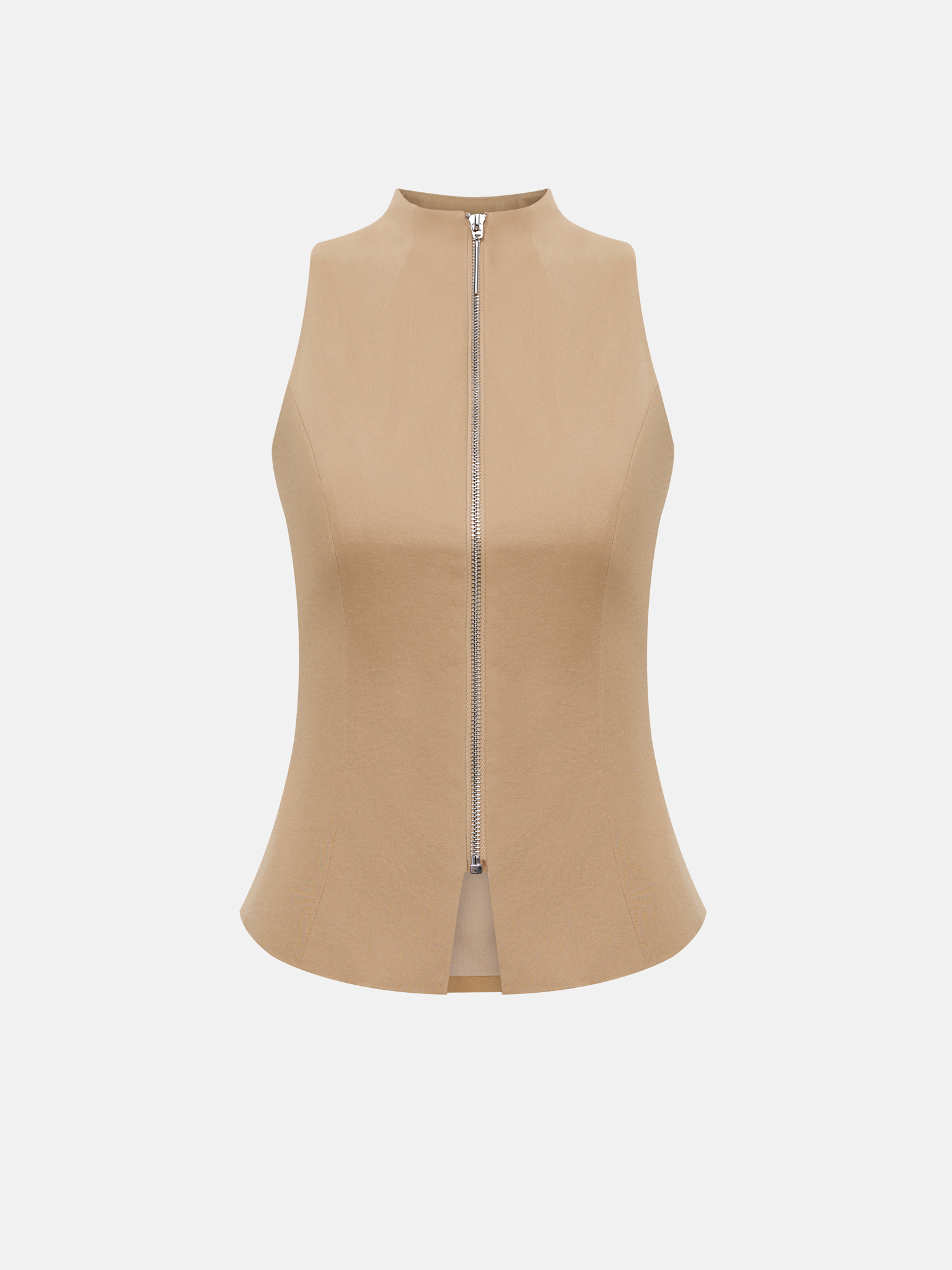 Cotton waistcoat with a metal zip