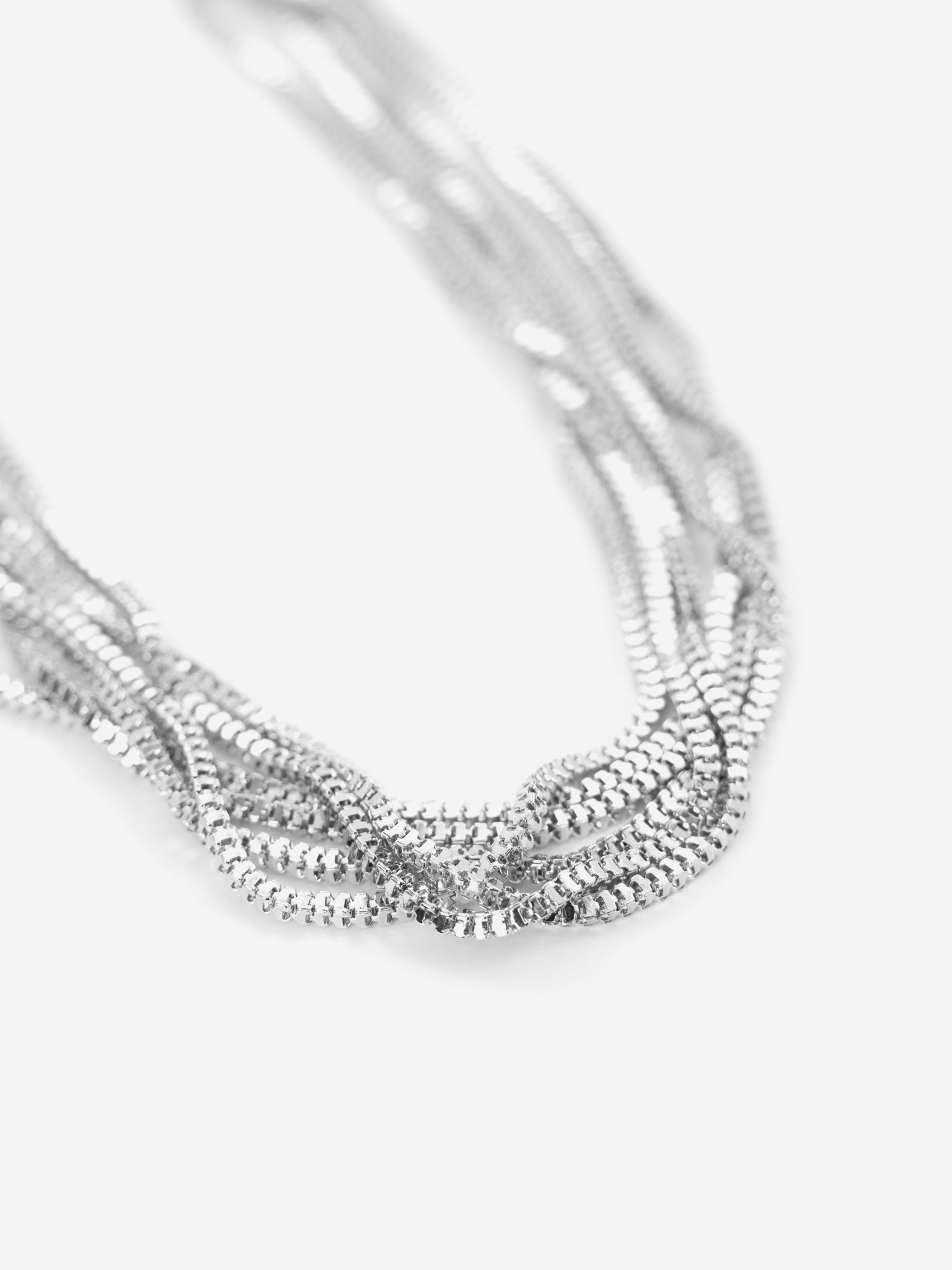Multi-layered silvertone chain