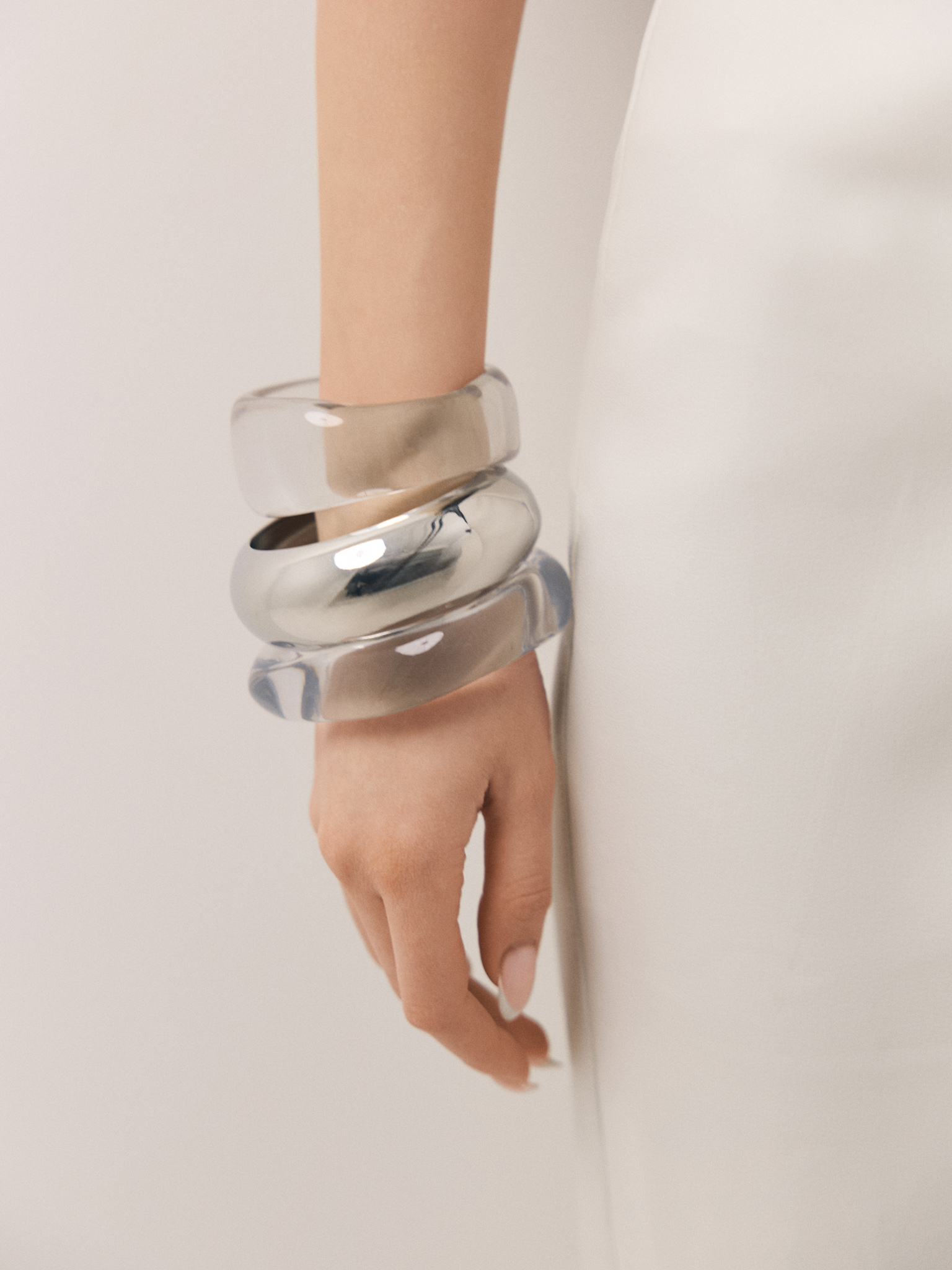 Set of three plastic bracelets