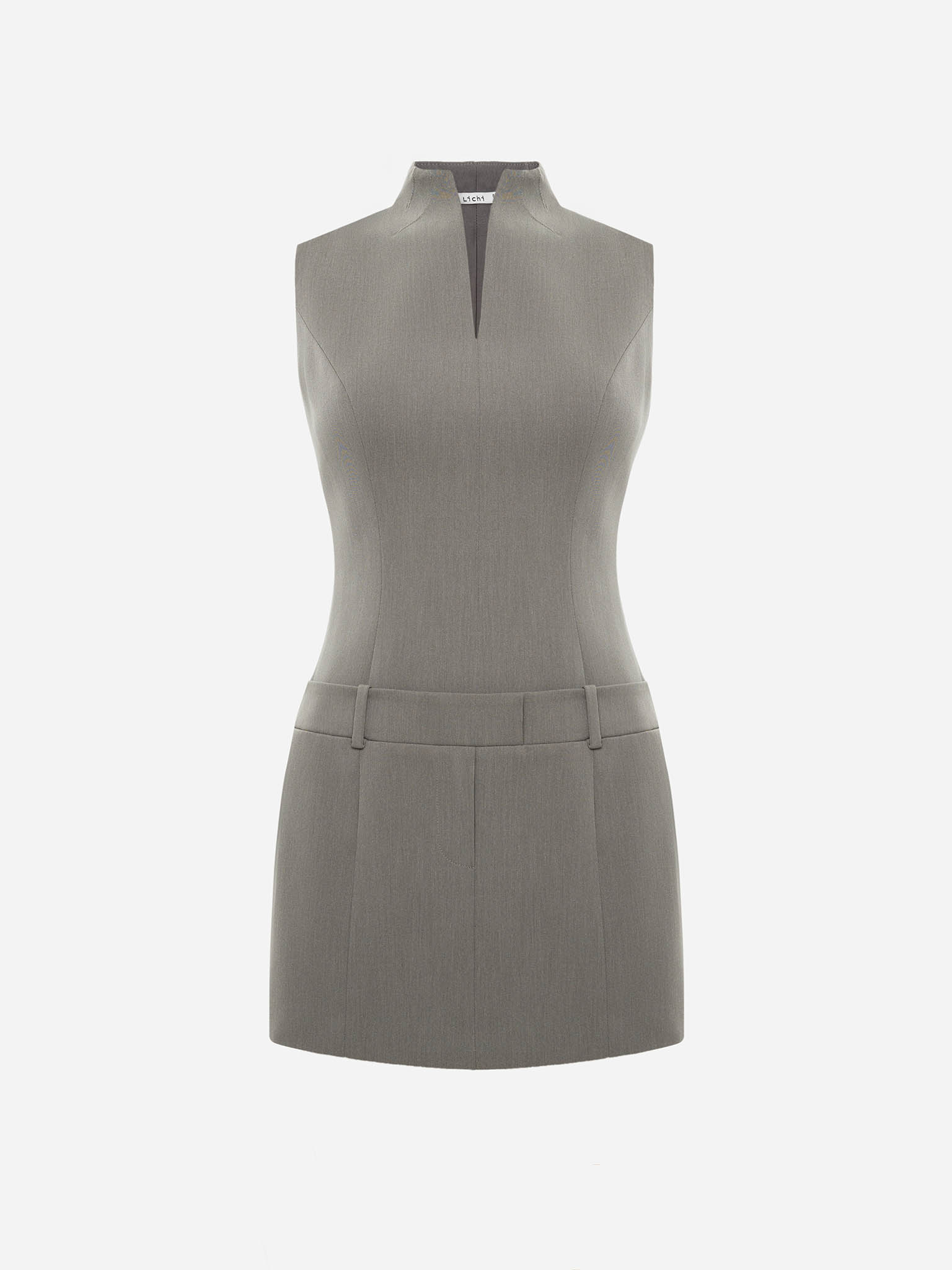 Straight-cut viscose mini dress