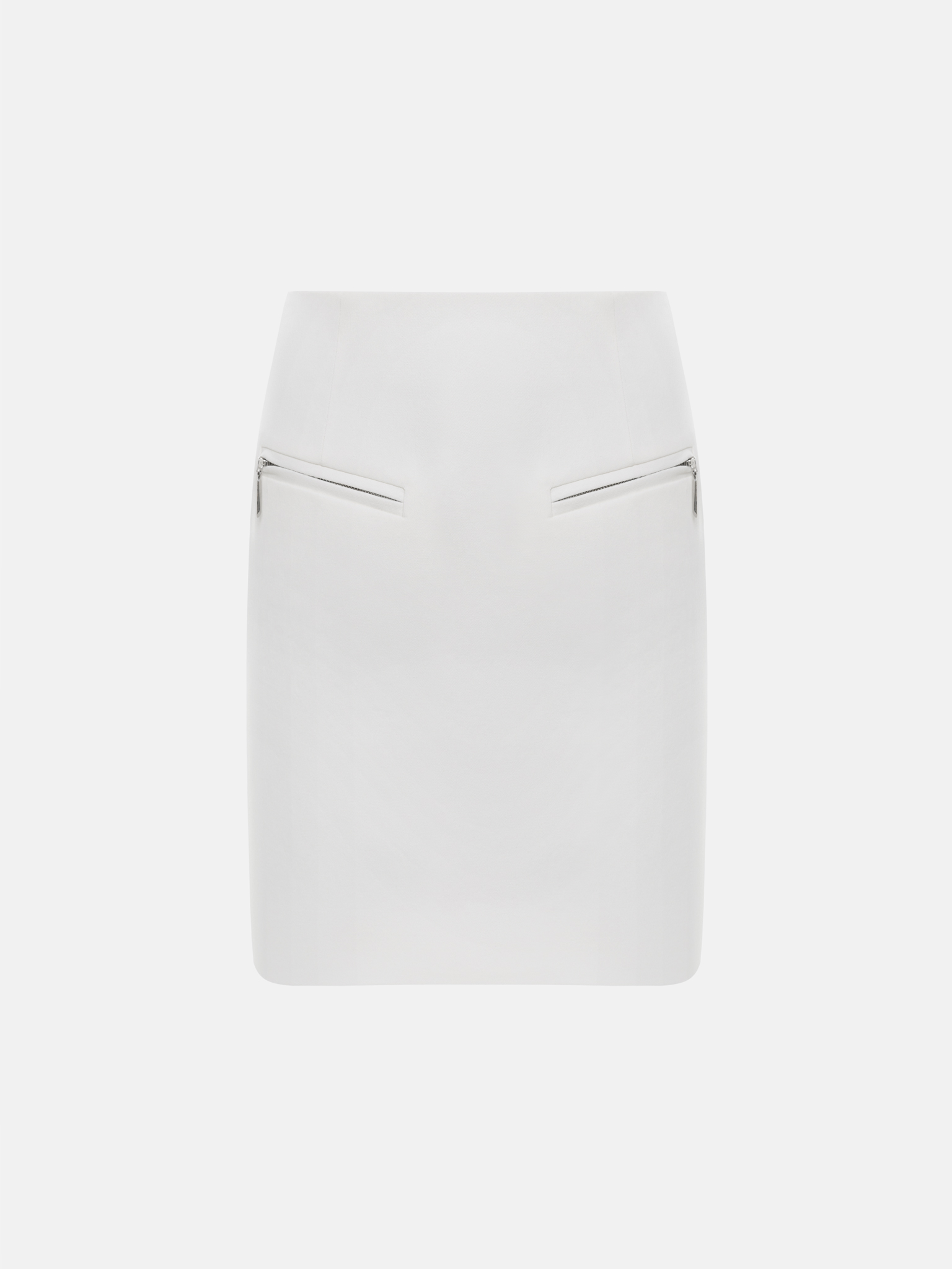 Cotton mini skirt with a metal zip