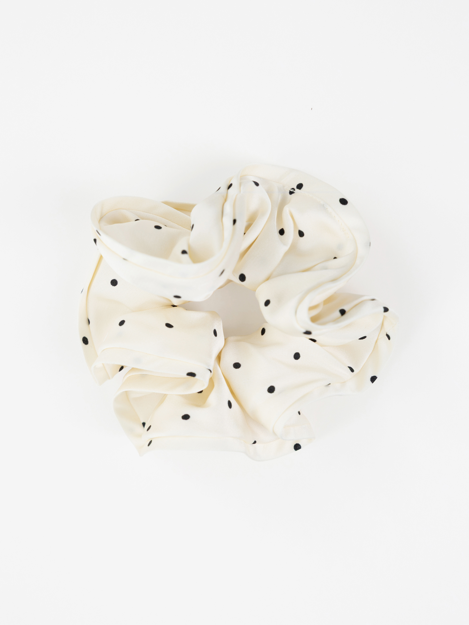 Polka dot satin hair tie