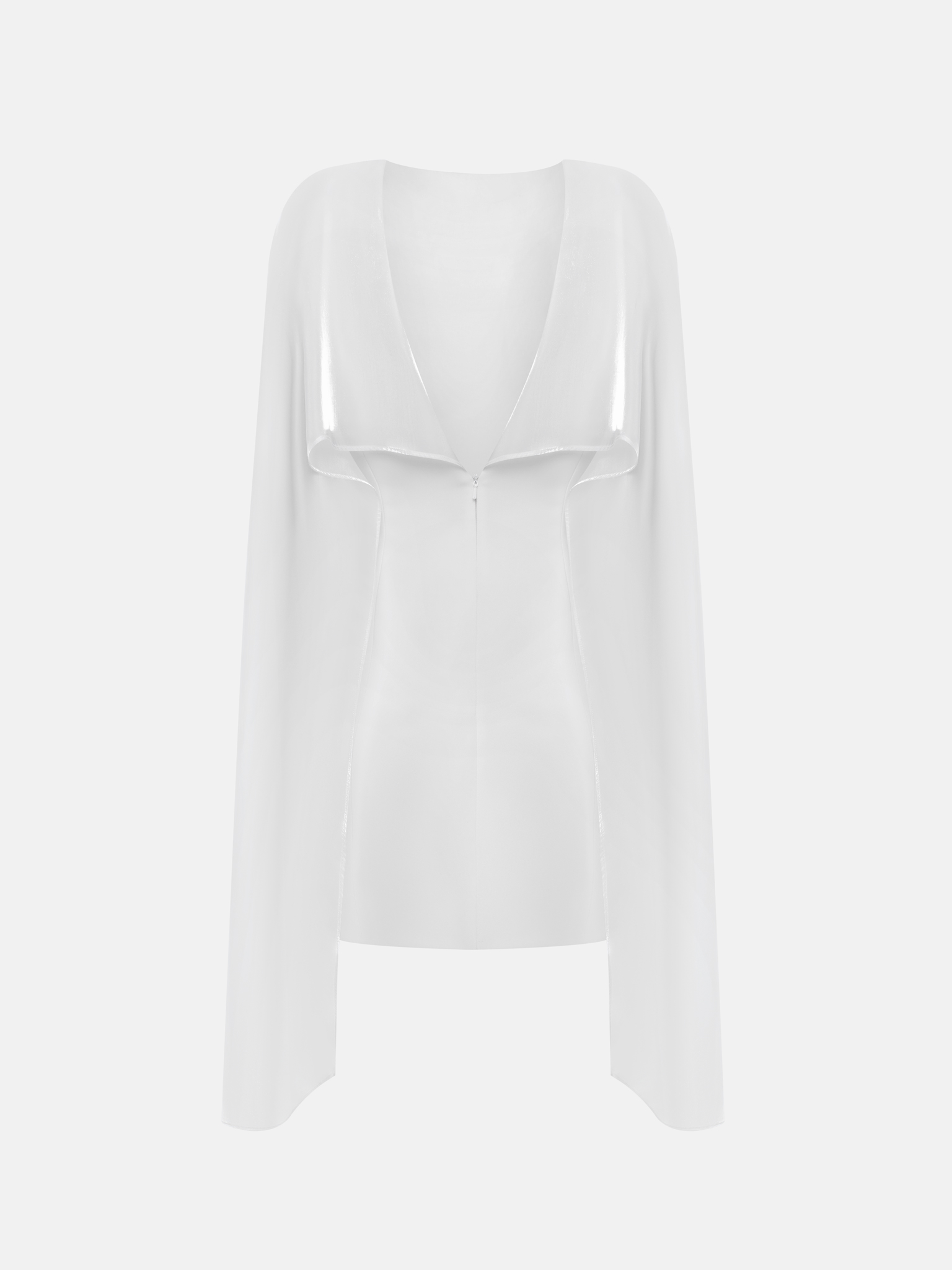 Mini dress with semi-transparent train