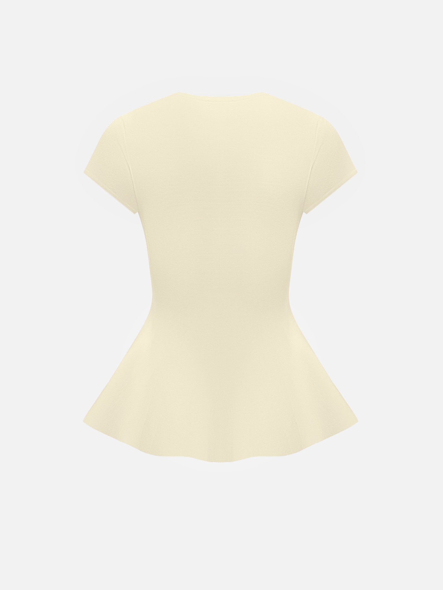 Viscose top with short sleeves and peplum at the waist