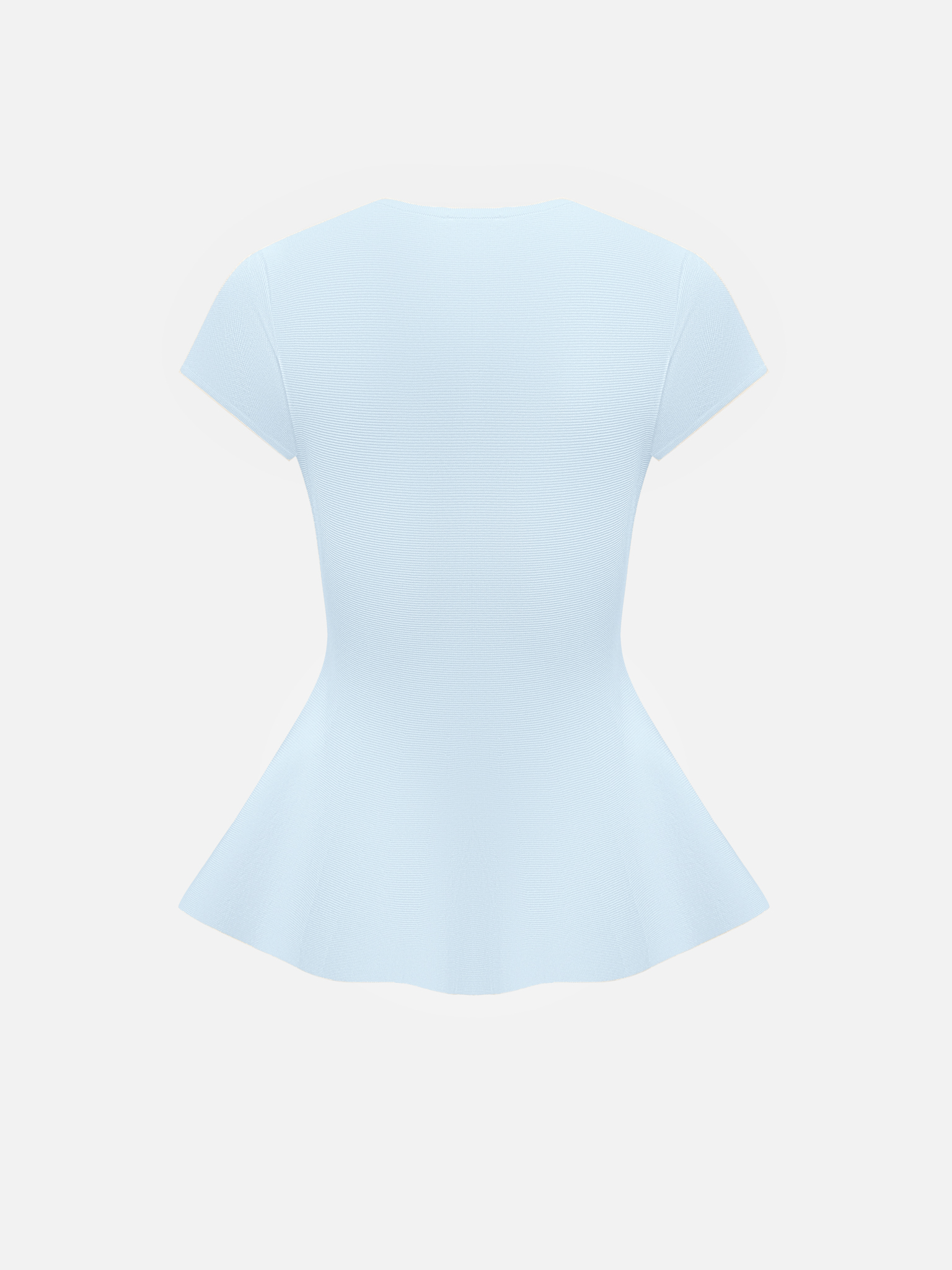 Viscose top with short sleeves and peplum at the waist