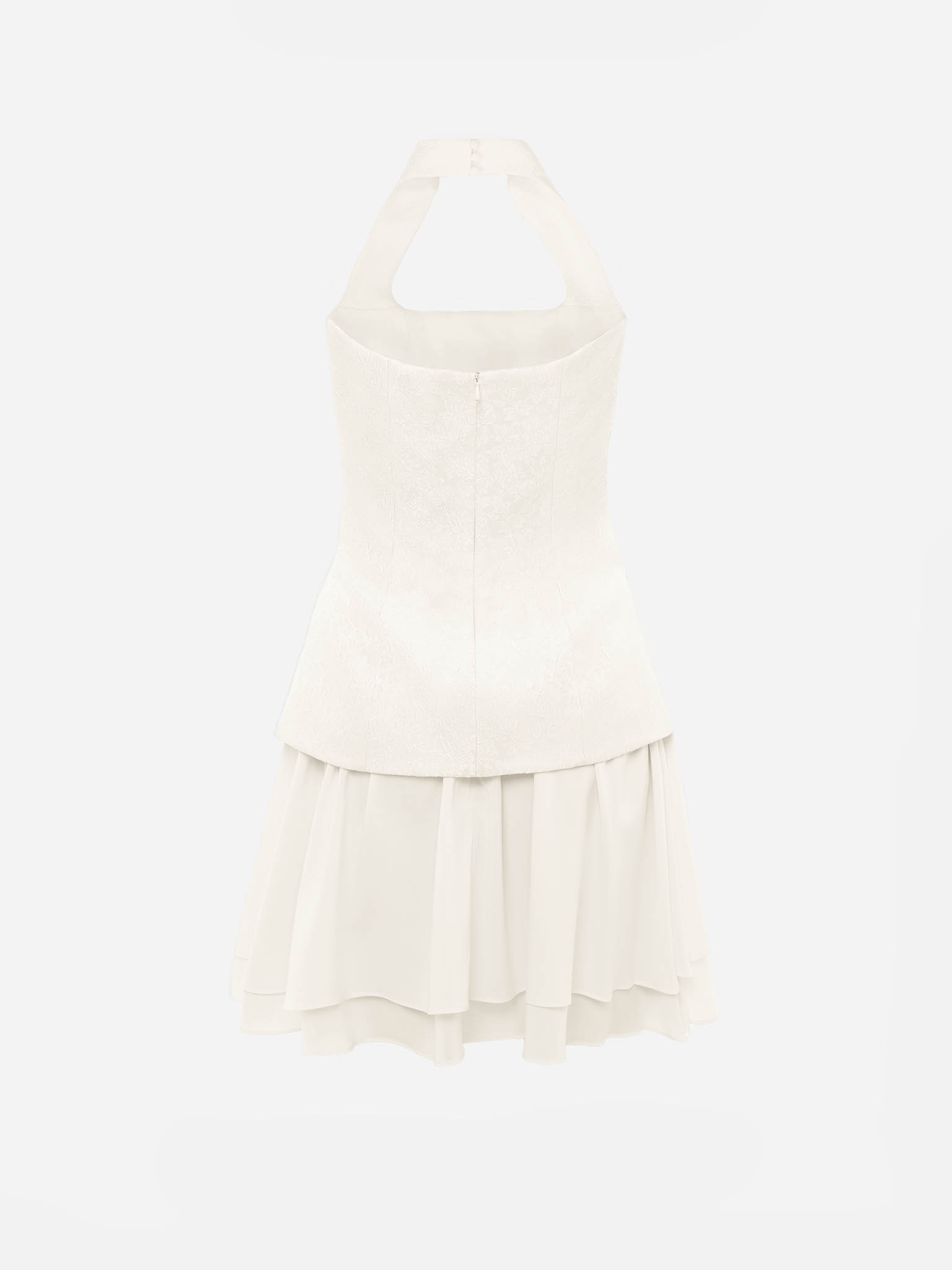 Mini dress with jacquard bodice and lightweight skirt