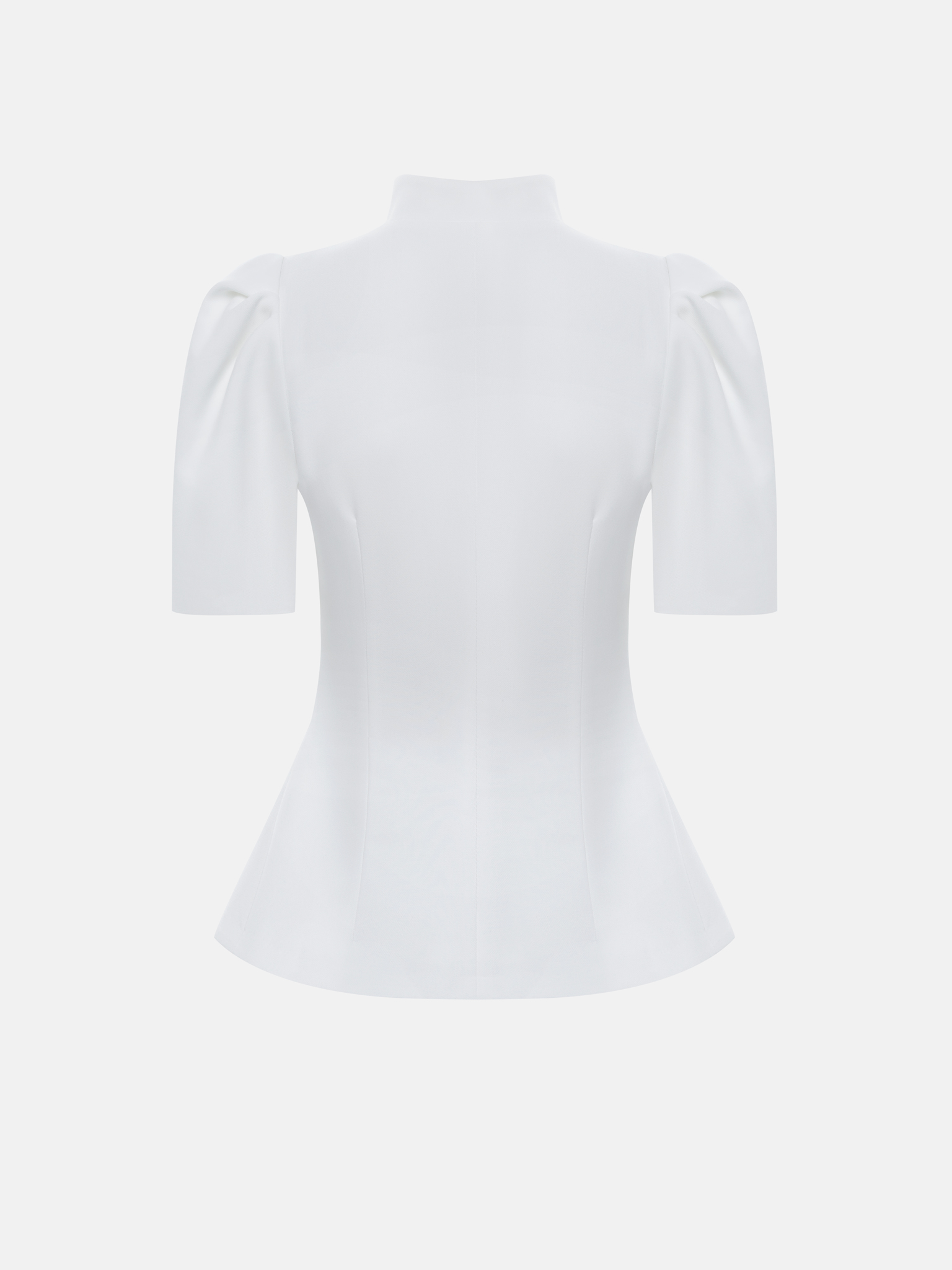 Однобортный жакет с воротником-стойкой и короткими рукавами