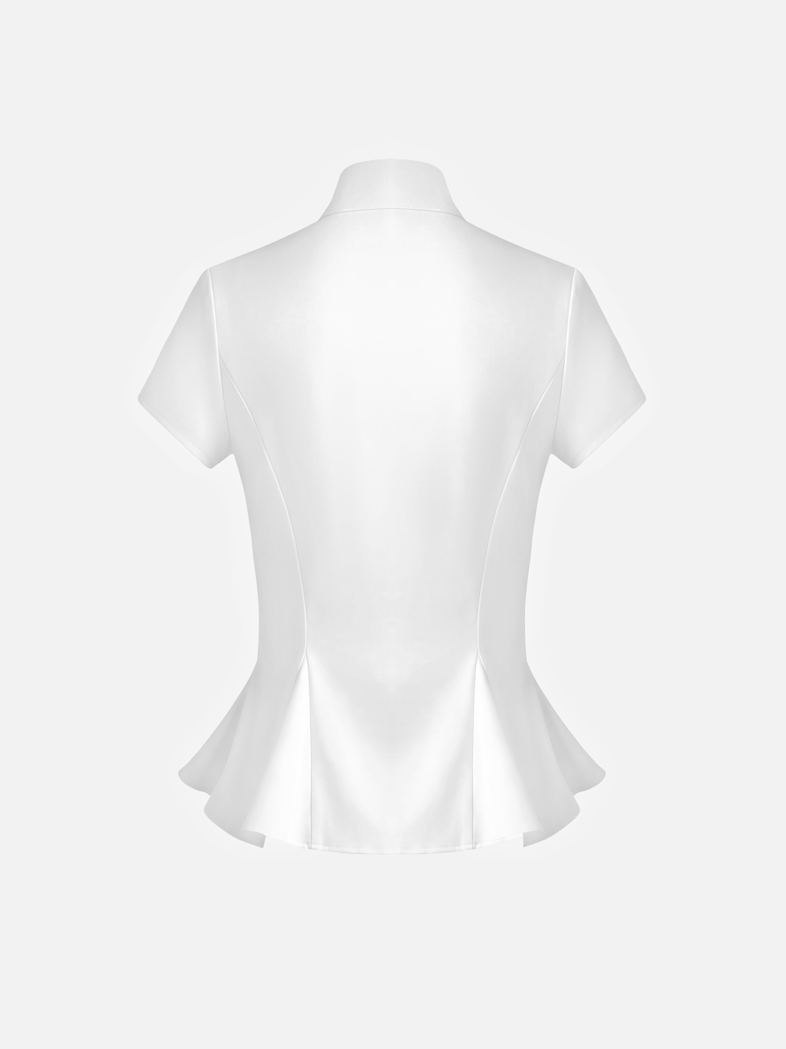 Блуза из гладкой ткани с баской и завязками в тон