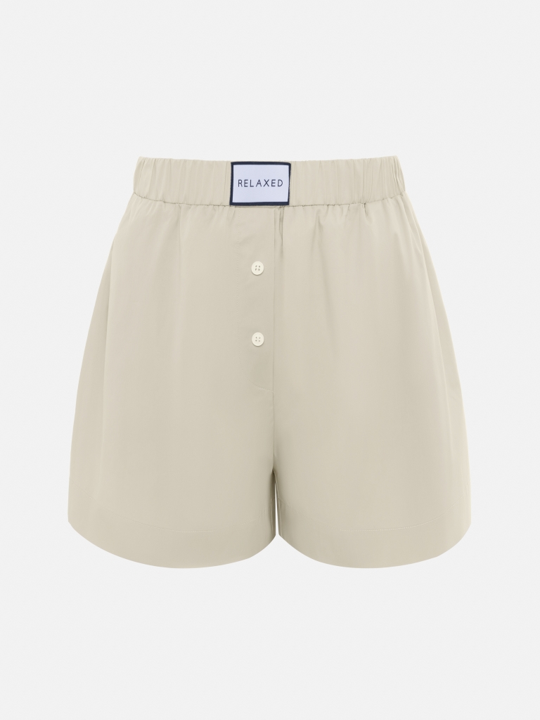 High-waisted monochrome shorts