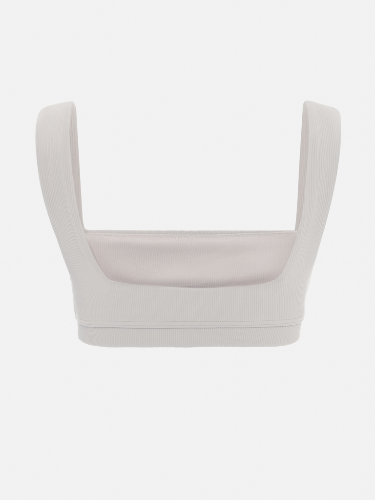 Ribbed wide-strapped bikini top
