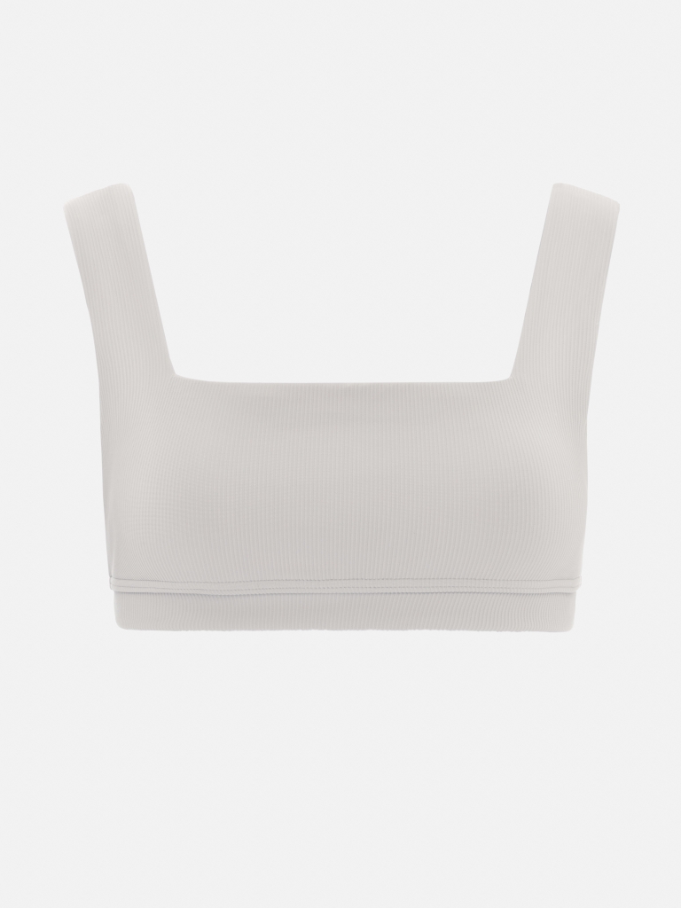 Ribbed wide-strapped bikini top