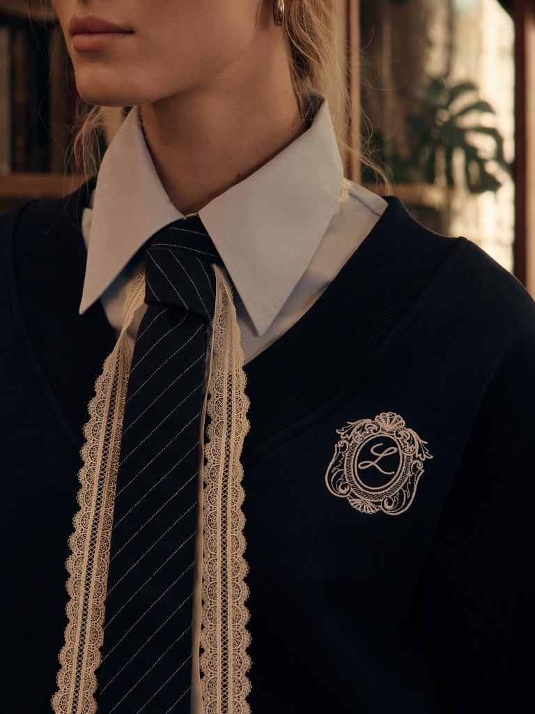 Fine striped tie