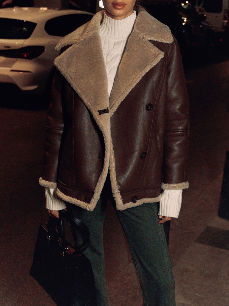 Button-up aviator jacket