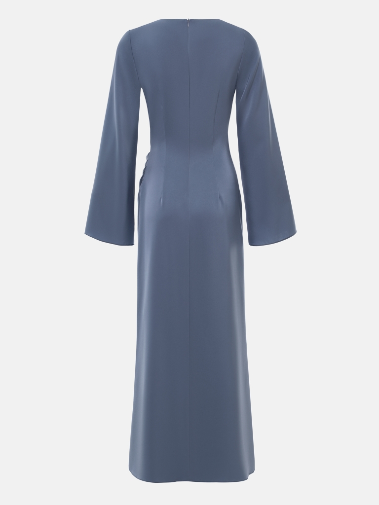 Maxi dress with asymmetrical gathers