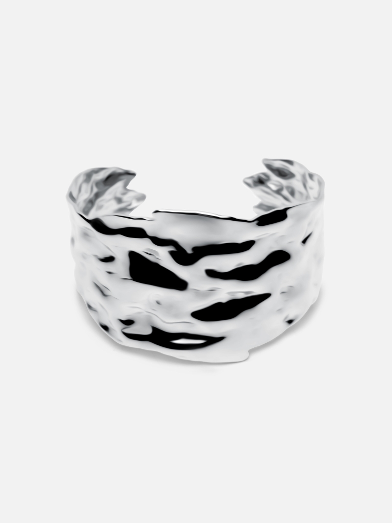 Rundes Armband aus strukturiertem Metall