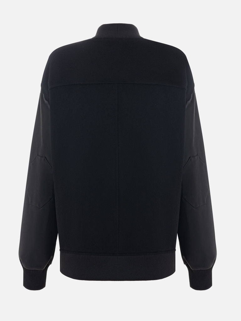 Bomber with eco-leather sleeves