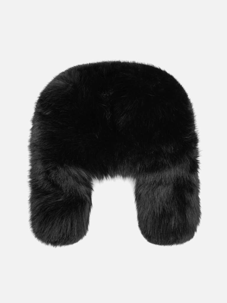 Long-pile eco-fur ushanka hat