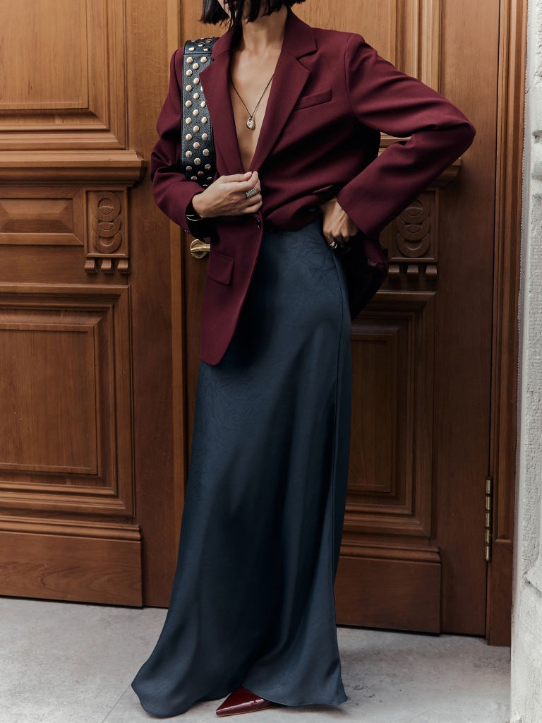 Satin maxi skirt