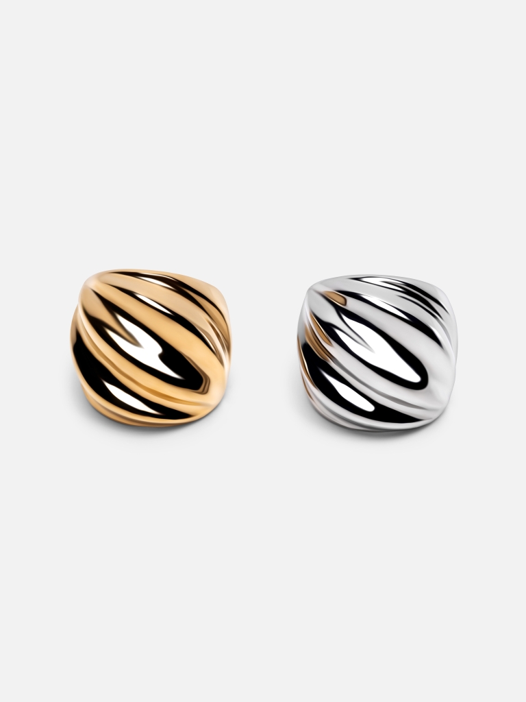 Wide twisted ring