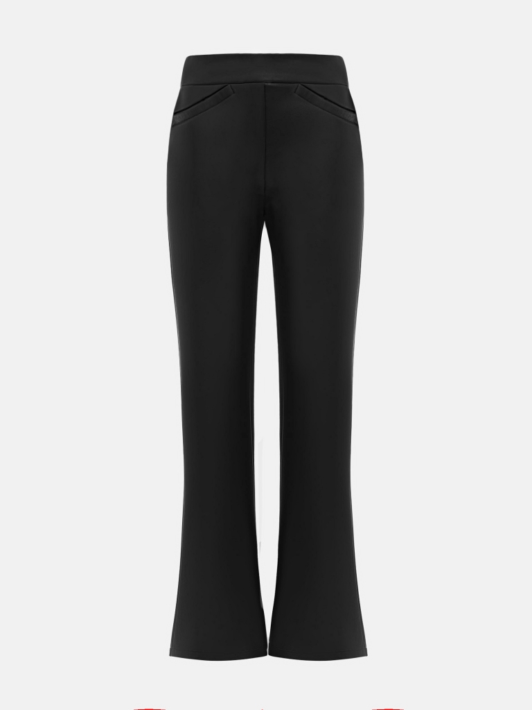 Flared eco-leather trousers