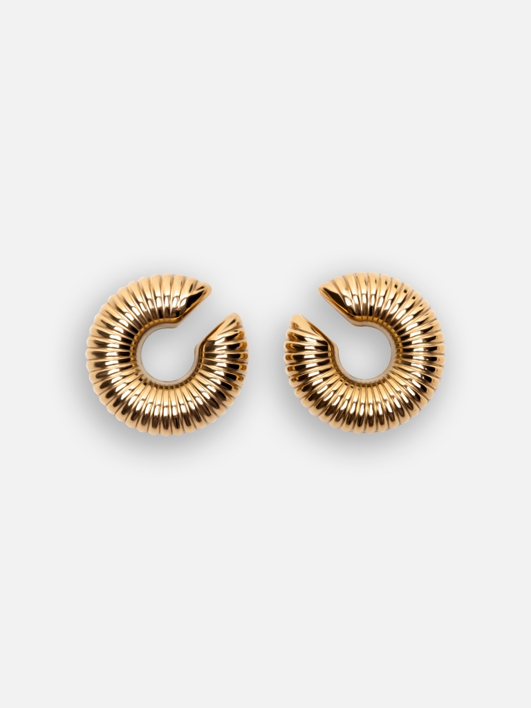 Golden cuff in textured metal
