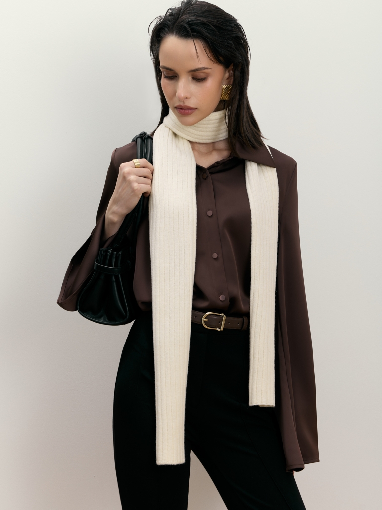 Long ribbed scarf
