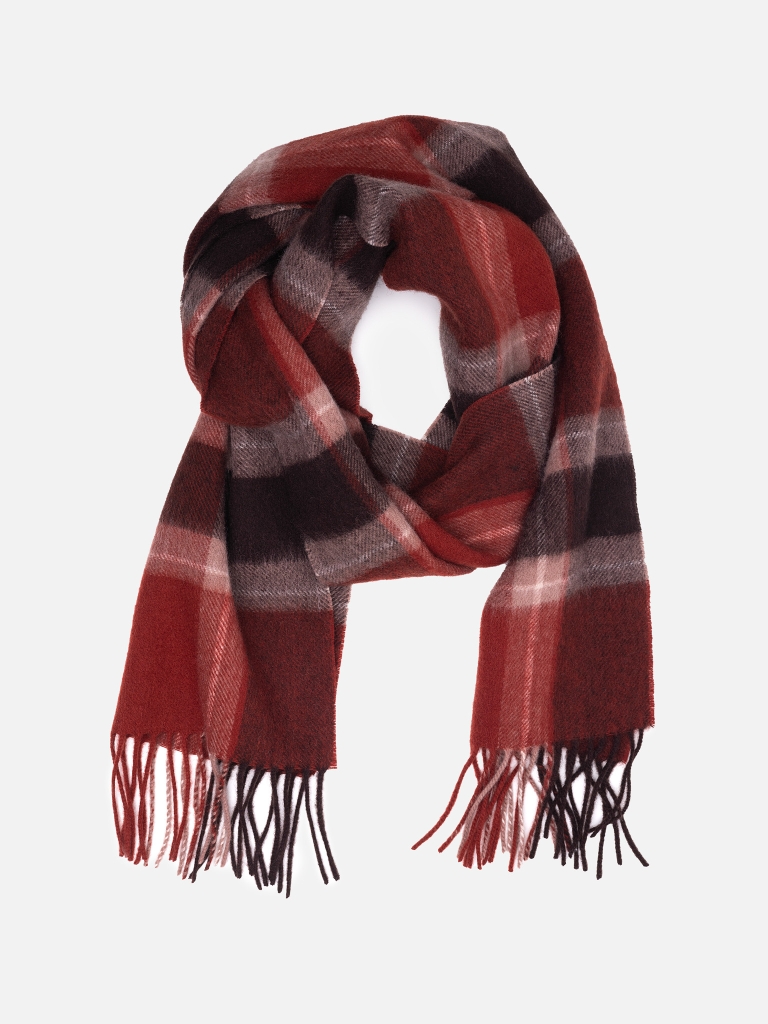 Woolen yarn checked scarf
