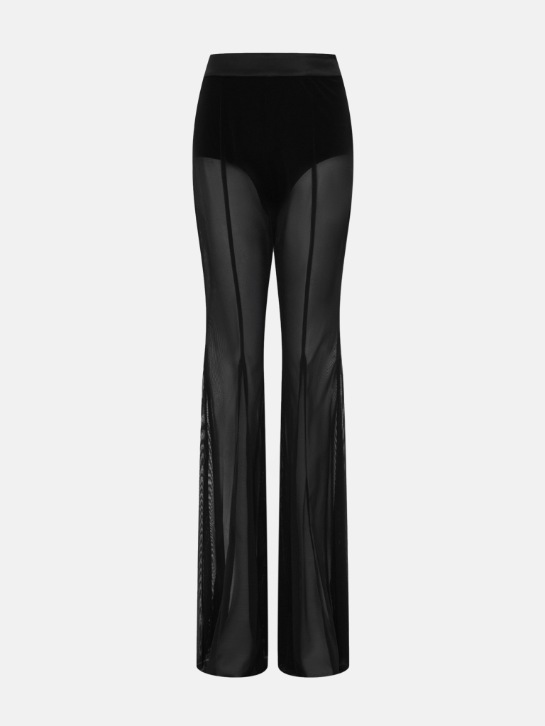 Set of micro shorts and semi-transparent trousers