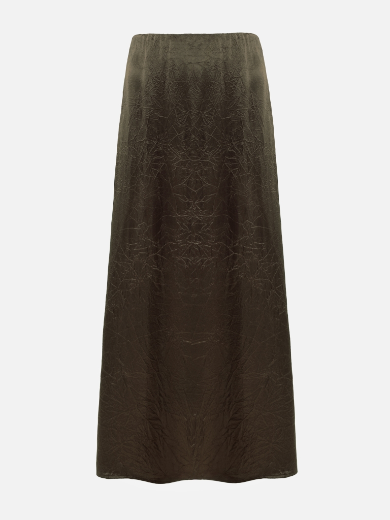 Maxi skirt in crumpled-effect fabric