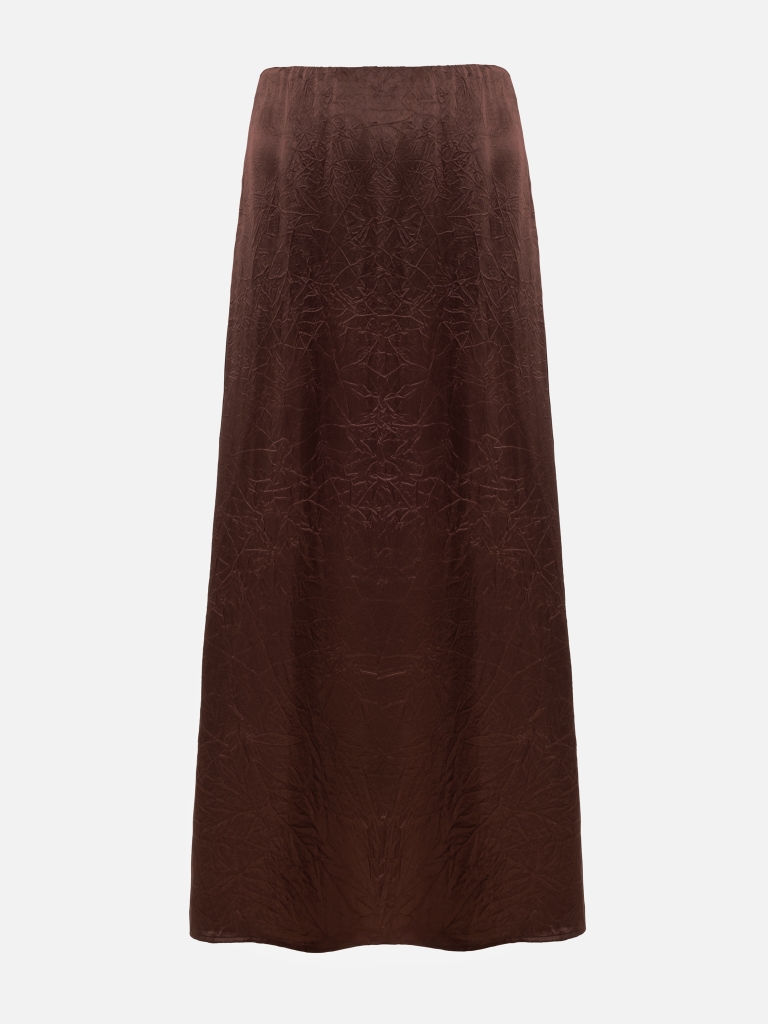 Maxi skirt in crumpled-effect fabric