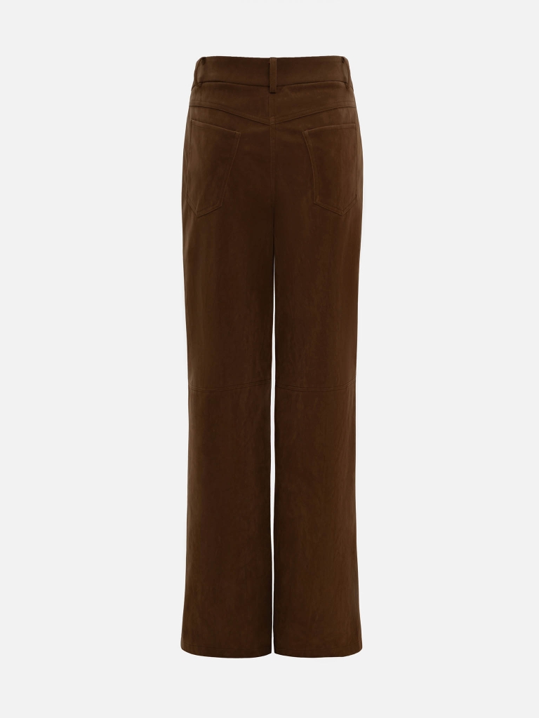 Eco-suede loose trousers