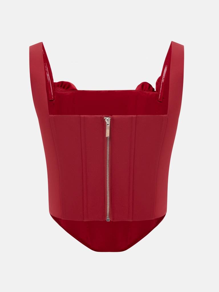 Glattes Korsett mit dekorativen Blumen