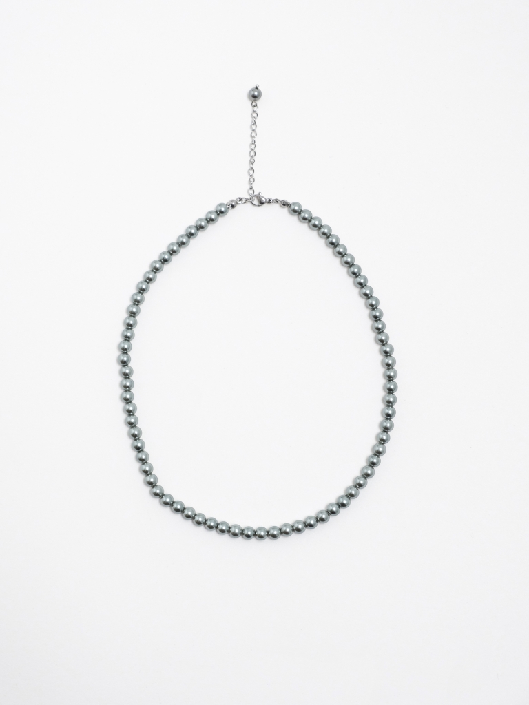 Silver plated small beads necklace