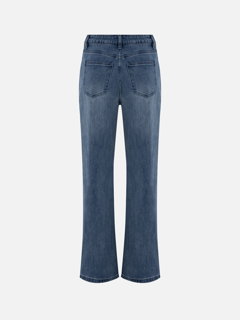 Straight light-wash denim jeans