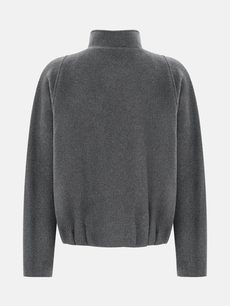 Loose bomber in woollen fabric