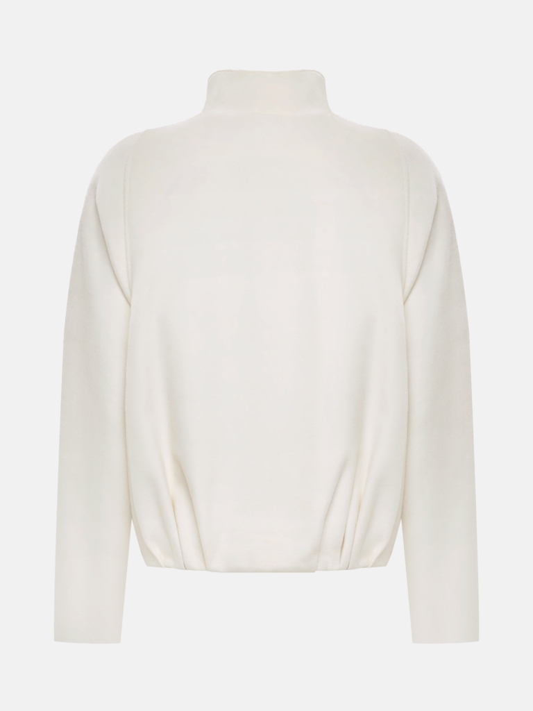 Loose bomber in woollen fabric