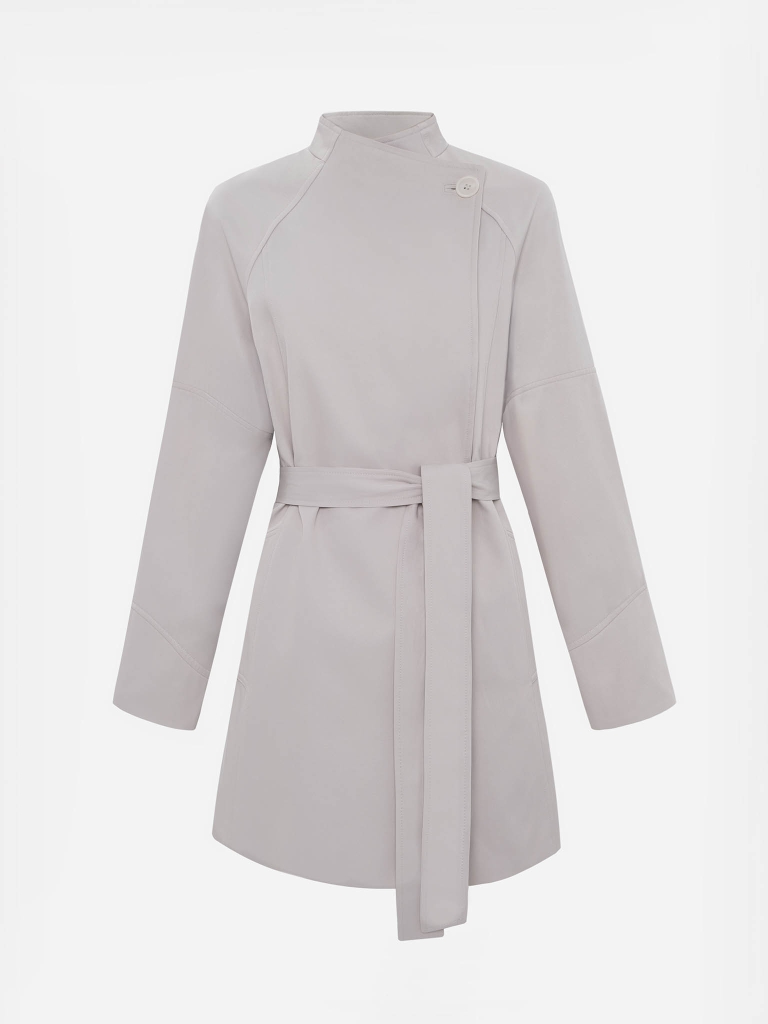 Mini trench coat with matching belt