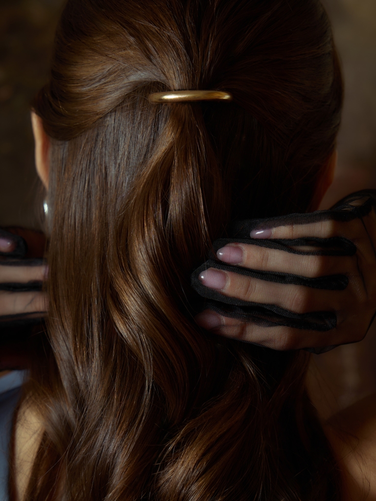 Scrunchie with metal decoration