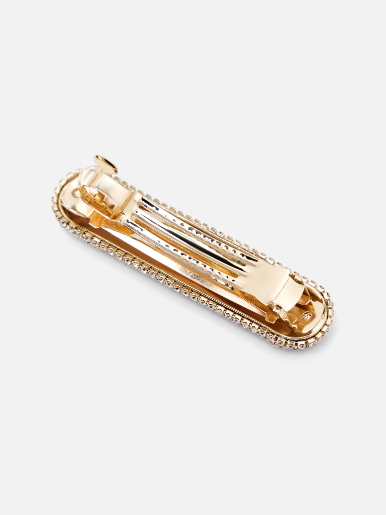 Oval rhinestone hair clip