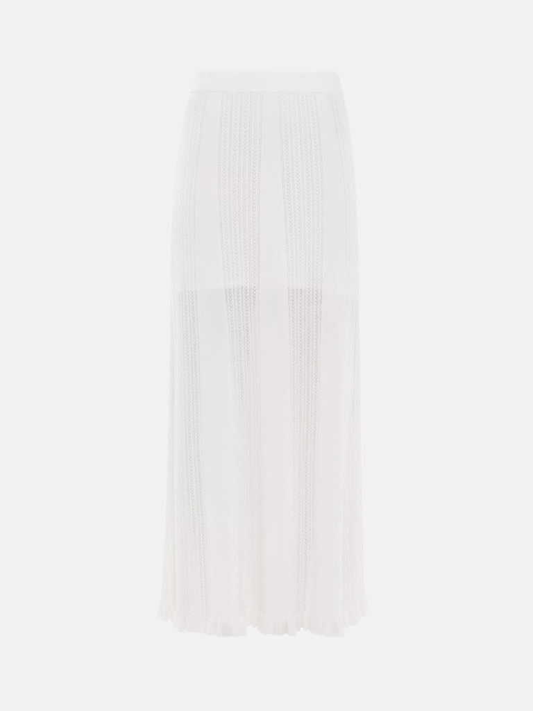 Openwork jersey maxi skirt