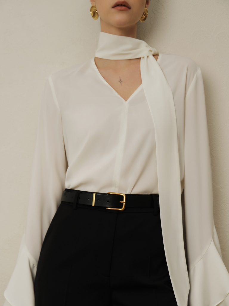 Wide leather belt