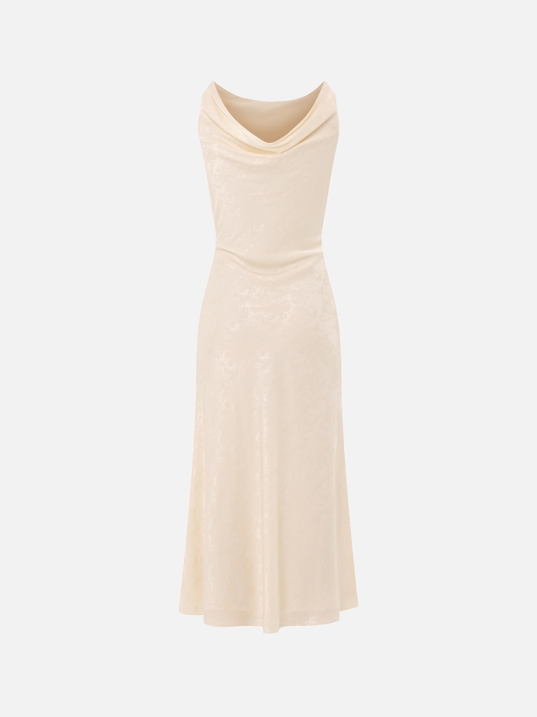 Sleeveless midi dress with floral pattern