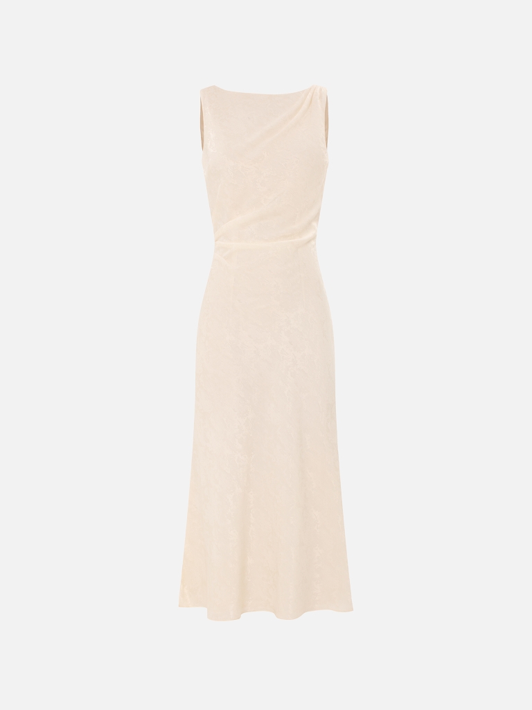 Sleeveless midi dress with floral pattern