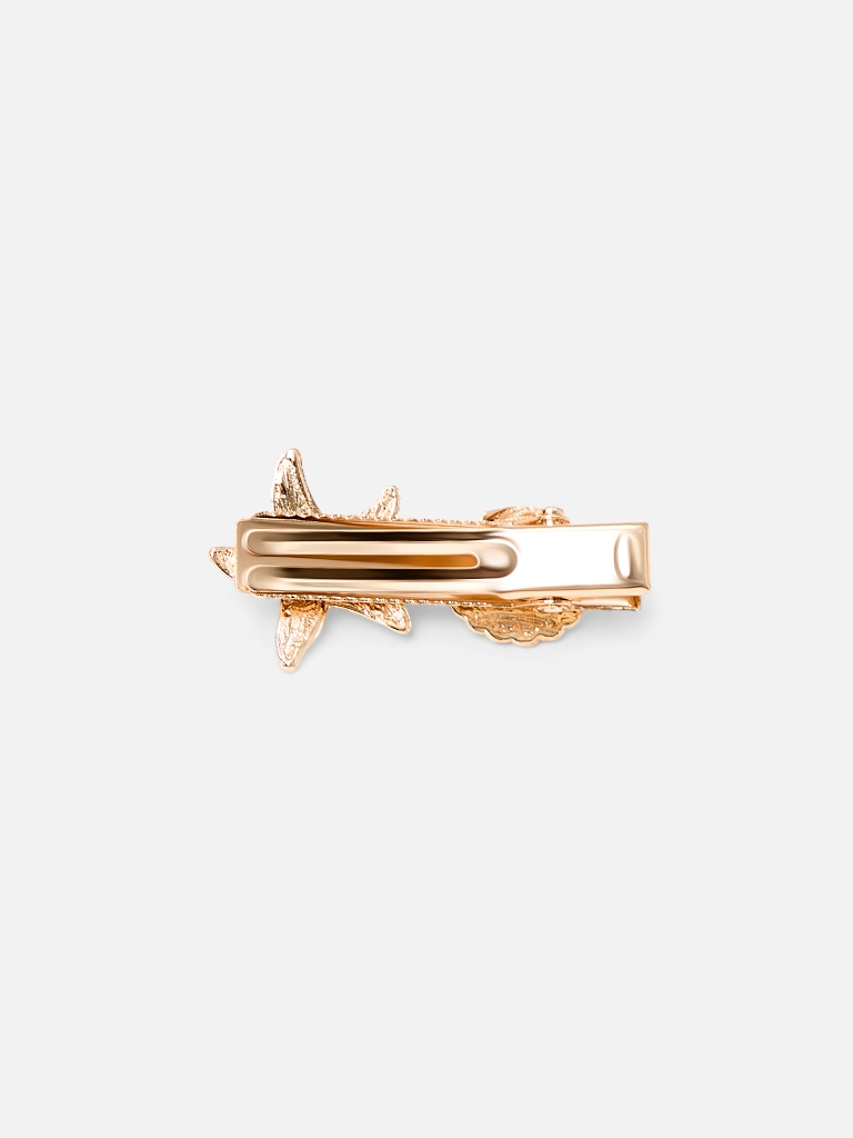 Golden hair clip with marine decor